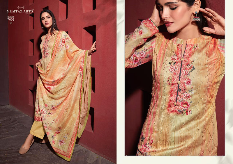 Mumtaz Art Mehraam Ulat Range 2 Jam Satin Stylish Designer Casual Look Salwar Kameez