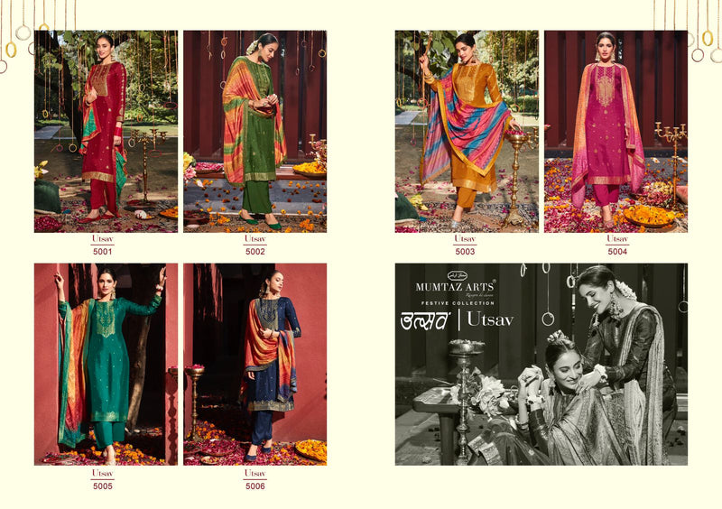Mumtaz Utsav Dola Viscose Dola With Fancy Work Stylish Designer Festive Wear Fancy Look Salwar Kameez