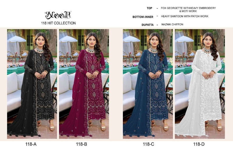 Noor Dno 118 Hit Georgette Heavy Embroidery With Daimond Moti Work Stylish Designer Pakistani Salwar Kameez