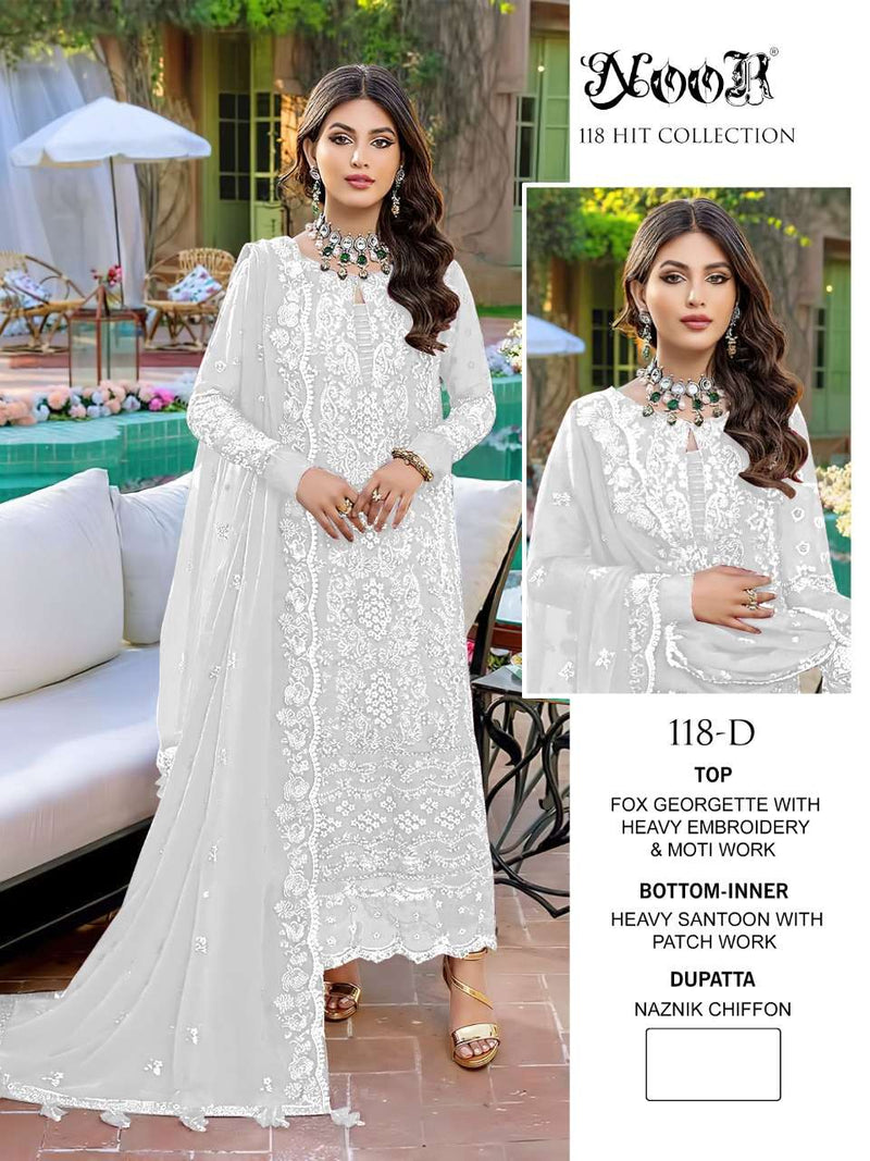 Noor Dno 118 Hit Georgette Heavy Embroidery With Daimond Moti Work Stylish Designer Pakistani Salwar Kameez