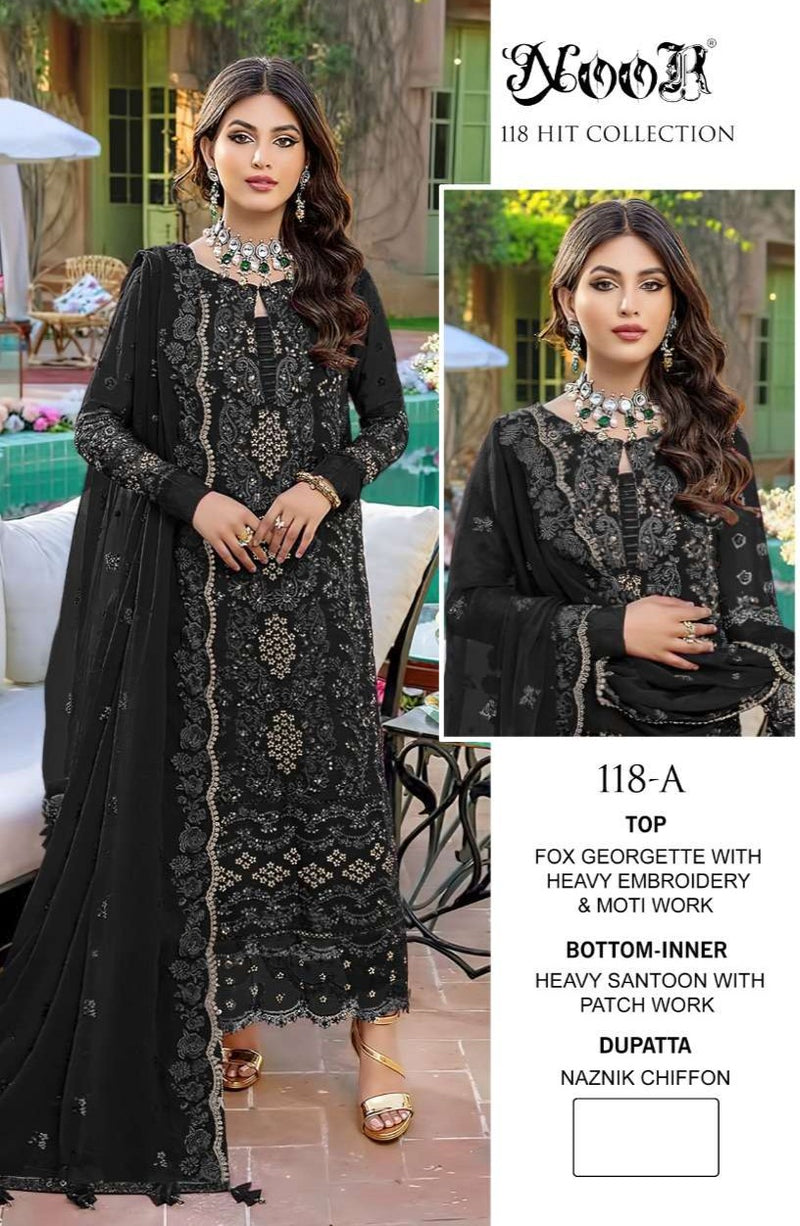 Noor Dno 118 Hit Georgette Heavy Embroidery With Daimond Moti Work Stylish Designer Pakistani Salwar Kameez