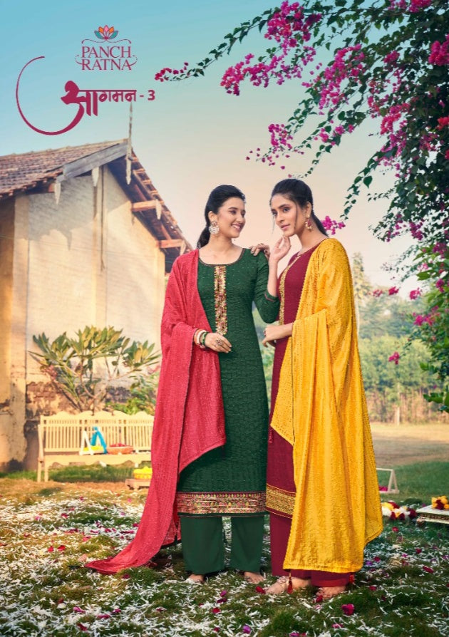 Panch Ratna Aagaman Vol 1Parampara Silk Stylish Designer Casual Wear Salwar Kameez