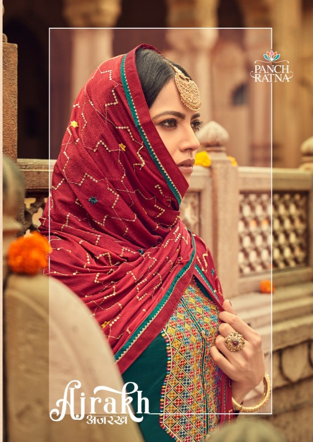 Panch Ratna Ajrakh Silk Stylish Designer Wear Salwar Suit Collection
