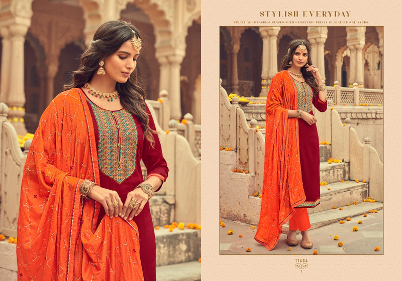 Panch Ratna Ajrakh Silk Stylish Designer Wear Salwar Suit Collection