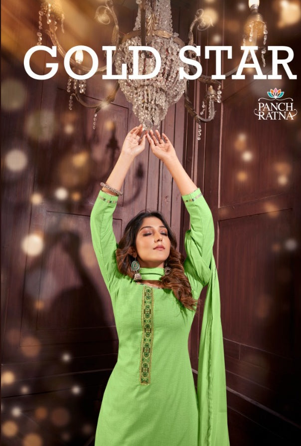 Panch Ratna Gold Star Cotton Casual Stylish Designer Wear Salwar Kameez