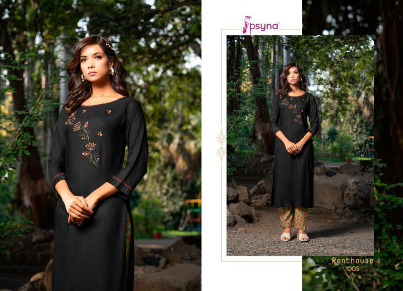 Psyna Pent House Rayon Stylish Designer Hand Work Modern Beautiful Look Kurti
