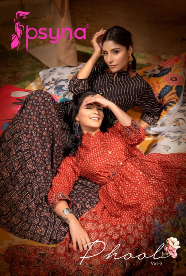Psyna Phool Vol 5 Cambric Cotton Stylish Designer Modern Beautiful Casual Wear kurti