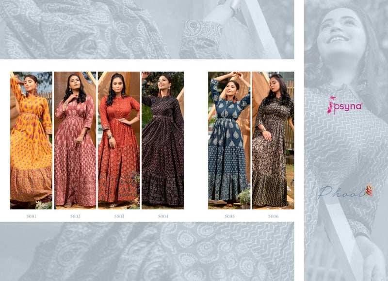 Psyna Phool Vol 5 Cambric Cotton Stylish Designer Modern Beautiful Casual Wear kurti