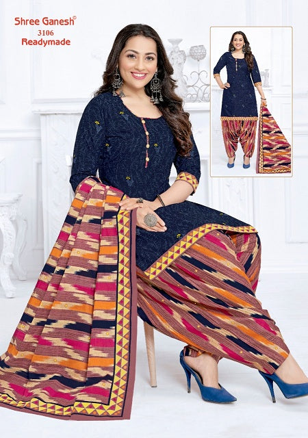 Shree Ganesh Pushpa Vol 1 Ready Made Cotton Printed Patiyala Style Festive Wear Salwar Kameez