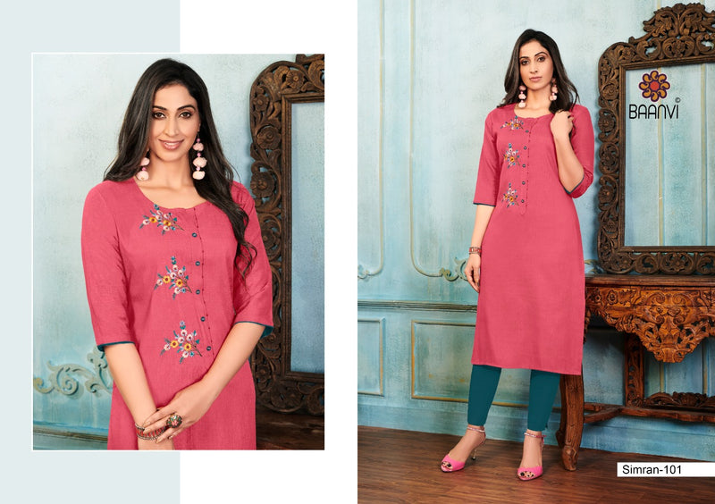 R Studio Baanvi Simran Namo Slub Stylish Designer Casual Wear Kurti