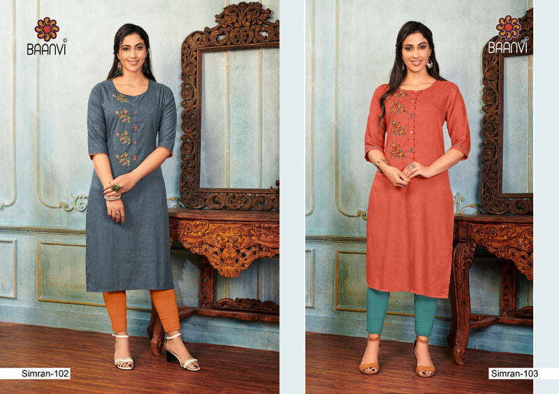 R Studio Baanvi Simran Namo Slub Stylish Designer Casual Wear Kurti