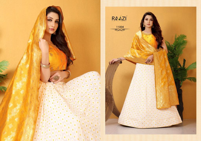 Rama Fashions Raazi Dno 11004 Banarasi Meenakari Jaquard Designer Lehenga