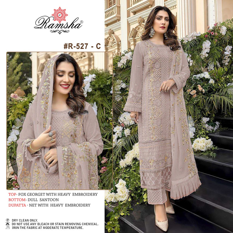 Ramsha R 527 C Georgette With Heavy Embroidery Work Stylish Designer Party Wear Salwar Kameez