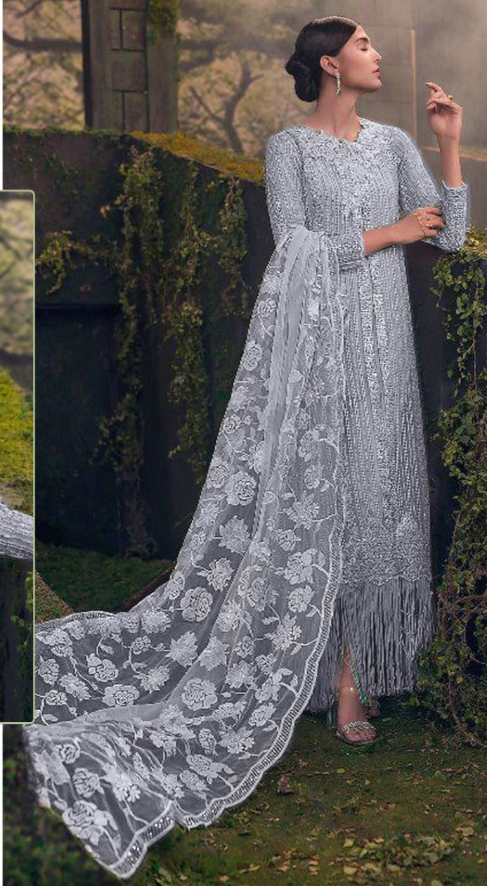Ramsha R 500 A Net With Heavy Embroidery Work Stylish Designer Pakistani Party Wear Salwar Suit