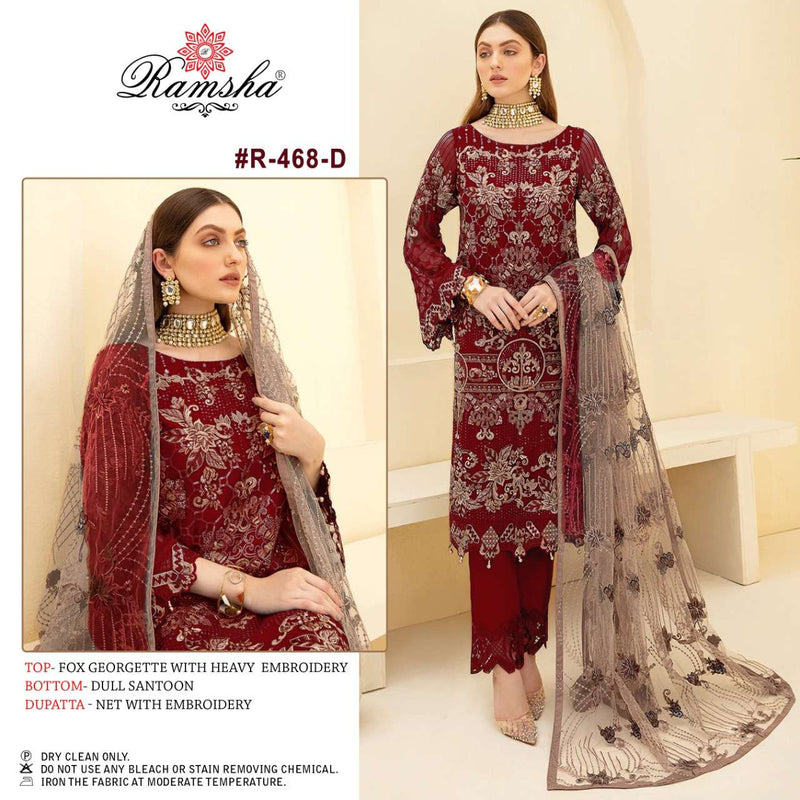 Ramsha Dno 468 D Georgette Stylish Designer Party Wear Heavy Work Salwar Suit