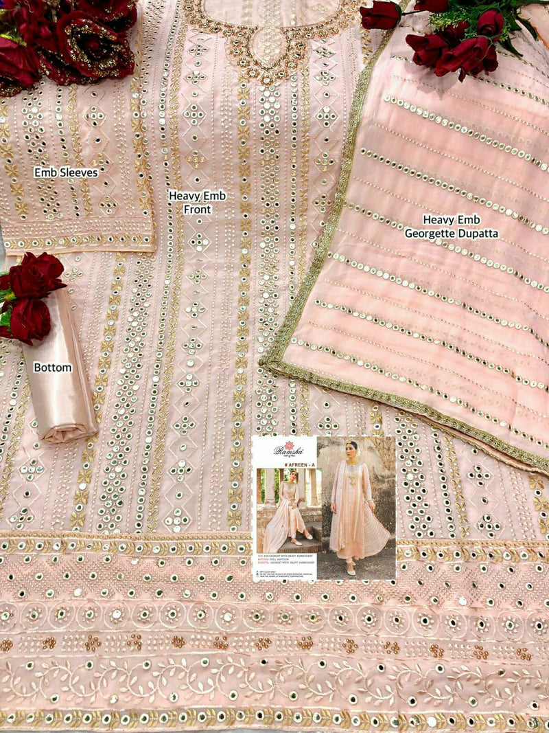 Ramsha Afreen Georgget Fancy Look Designer Salwar Suit