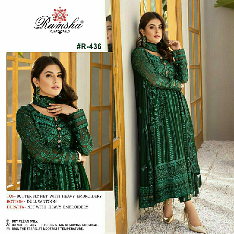 Ramsha Dno R 436 Heavy Net Embroidery Stylish Designer Party Wear Salwar Suit