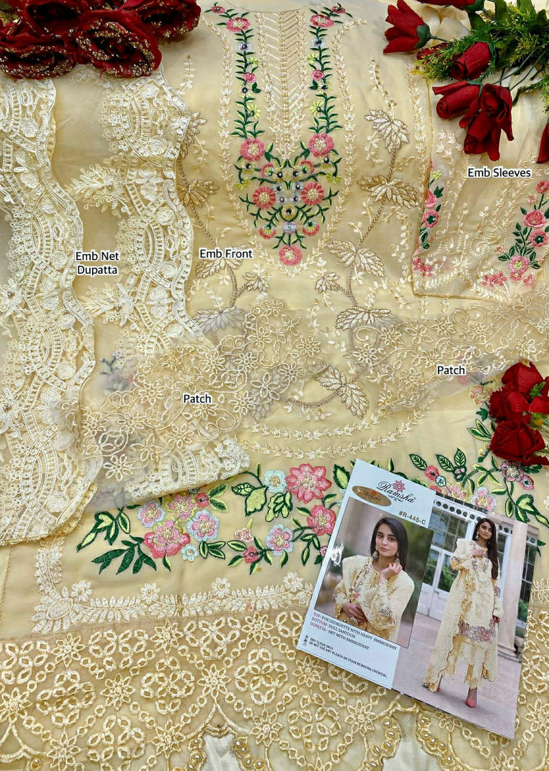 Ramsha R 445 C Georgette Embroidered Stylish Designer Festive Wear Salwar Kameez