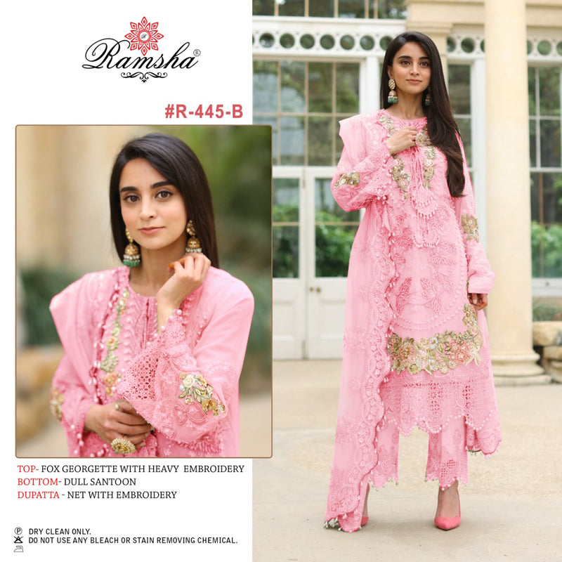 Ramsha R 445 B Georgette Embroidered Stylish Designer Festive Wear Salwar Kameez