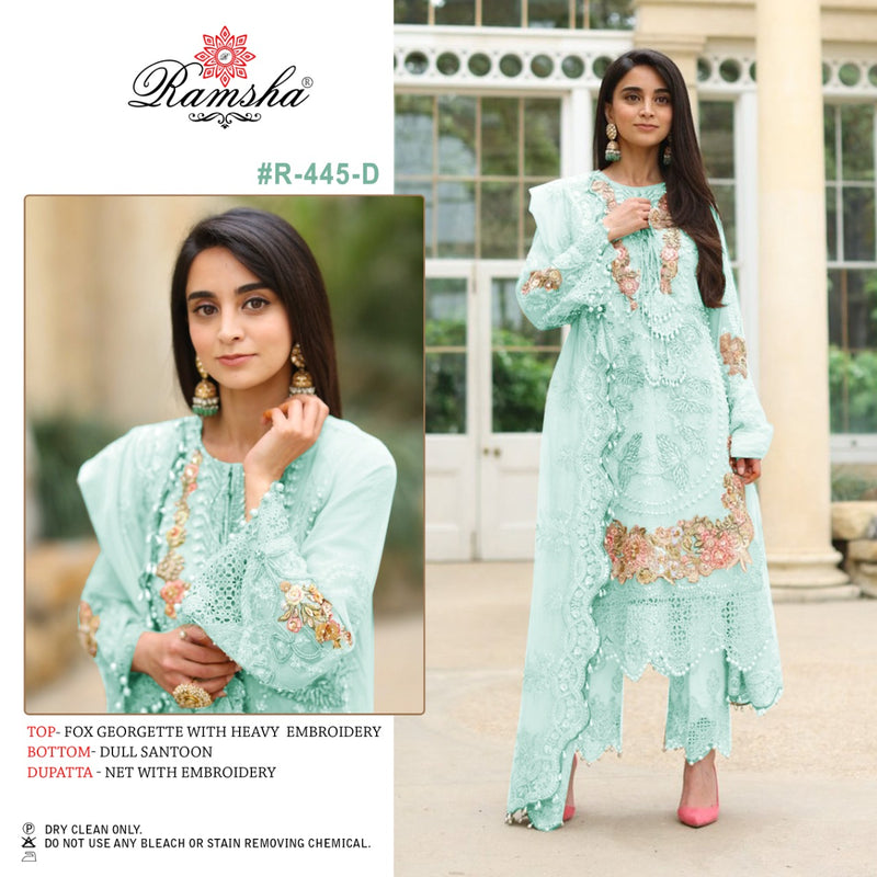 Ramsha R 445 D Georgette Embroidered Stylish Designer Festive Wear Salwar Kameez