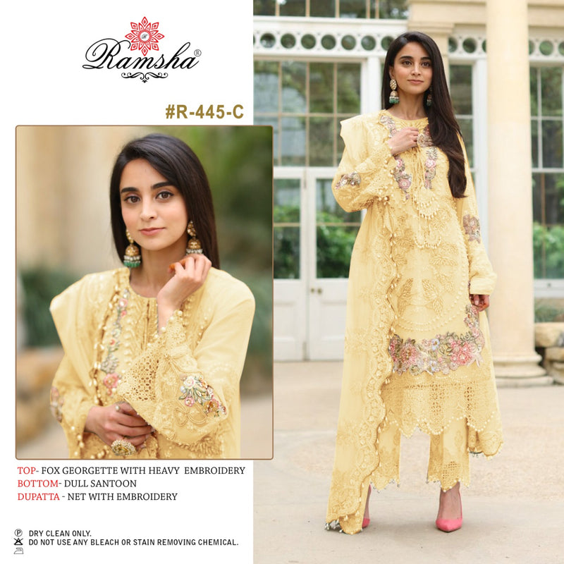 Ramsha R 445 C Georgette Embroidered Stylish Designer Festive Wear Salwar Kameez