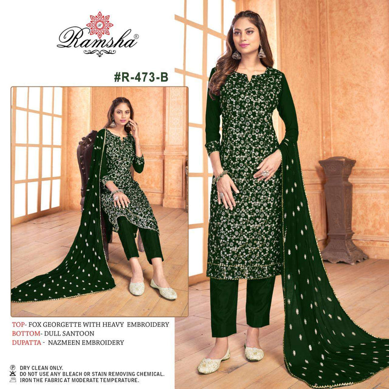 Ramsha Dno 473 B Georgette With Embroidered Stylish Designer Party Wear Salwar Suit