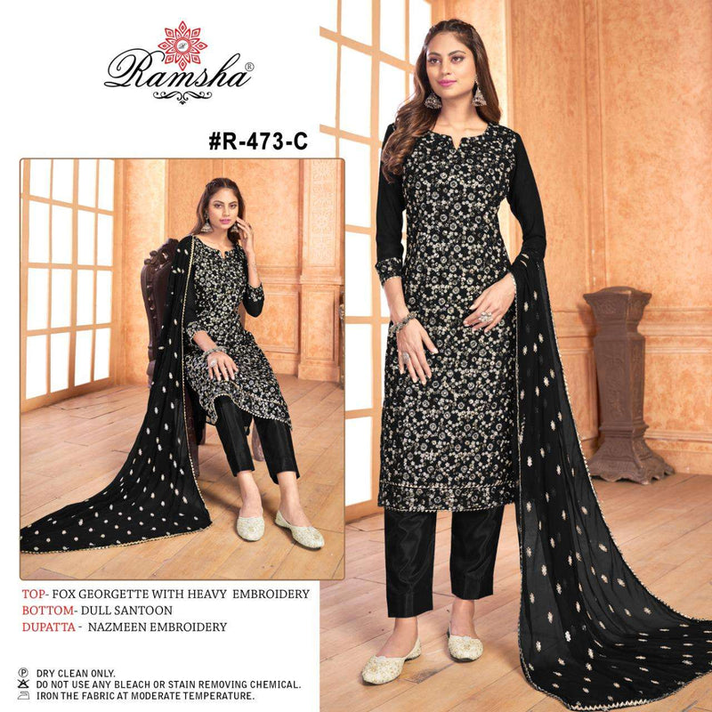 Ramsha Dno 473 C Georgette With Embroidered Stylish Designer Party Wear Salwar Suit