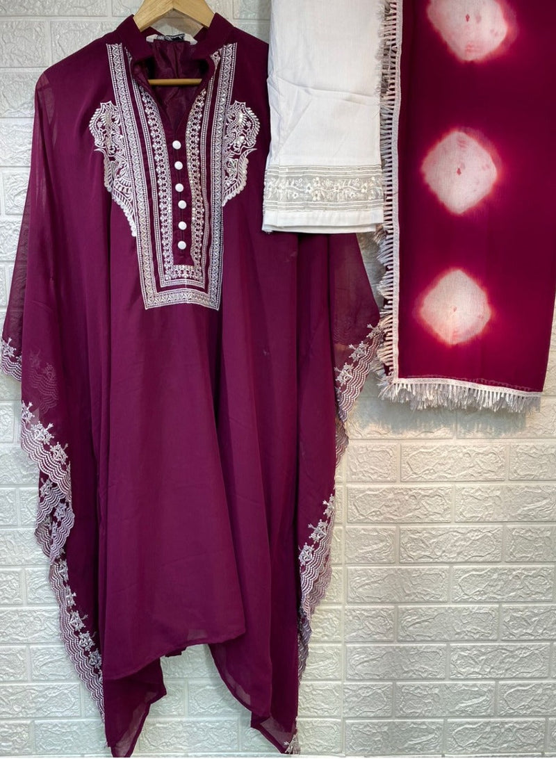 Ramsha Suit R Kaftan A Fox Georgette With Embroidery Work Stylish Designer Pakistani Salwar Kameez