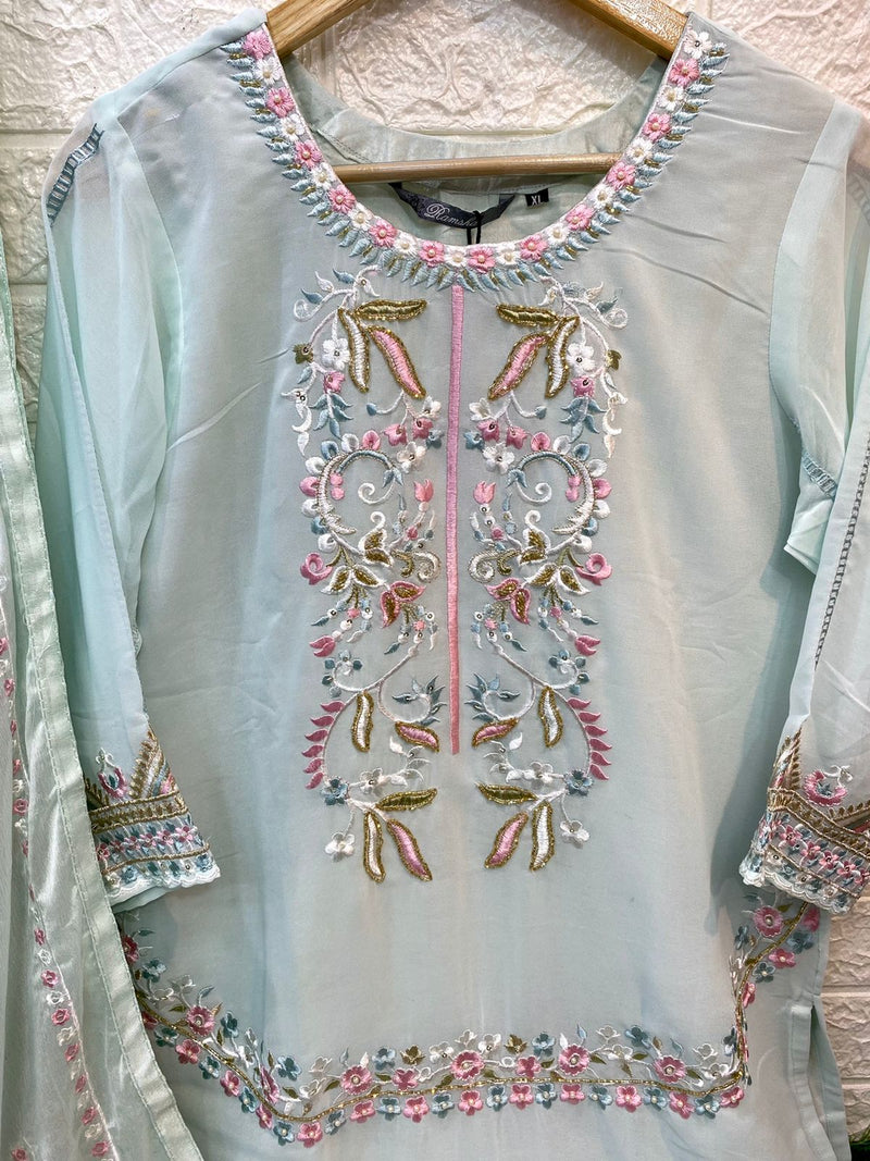 Ramsha Dno R 1001 Georgette With Heavy Embroidery Work Attractive Look Pret Kurti