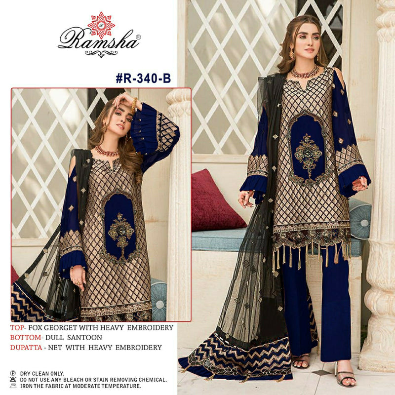 Ramsha Dno 340 B Georgette Stylish Designer Party Wear Salwar Kameez
