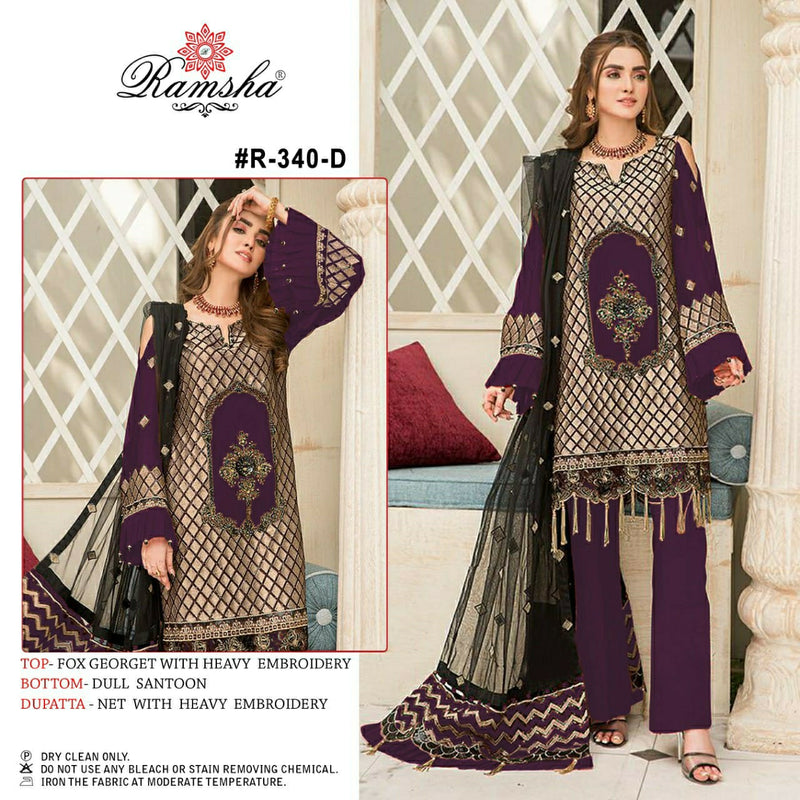 Ramsha Dno 340 D Georgette Stylish Designer Party Wear Salwar Kameez
