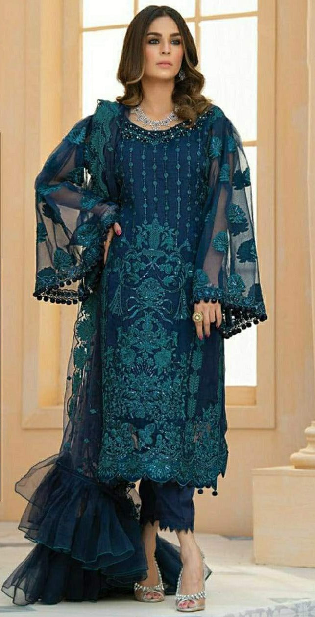 Ramsha R 385 A Butterfly Net Stylish Designer Salwar Kameez