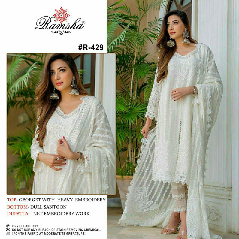 Ramsha R-429 Georgette Stylish Hand Work Designer Wear Salwar Kameez