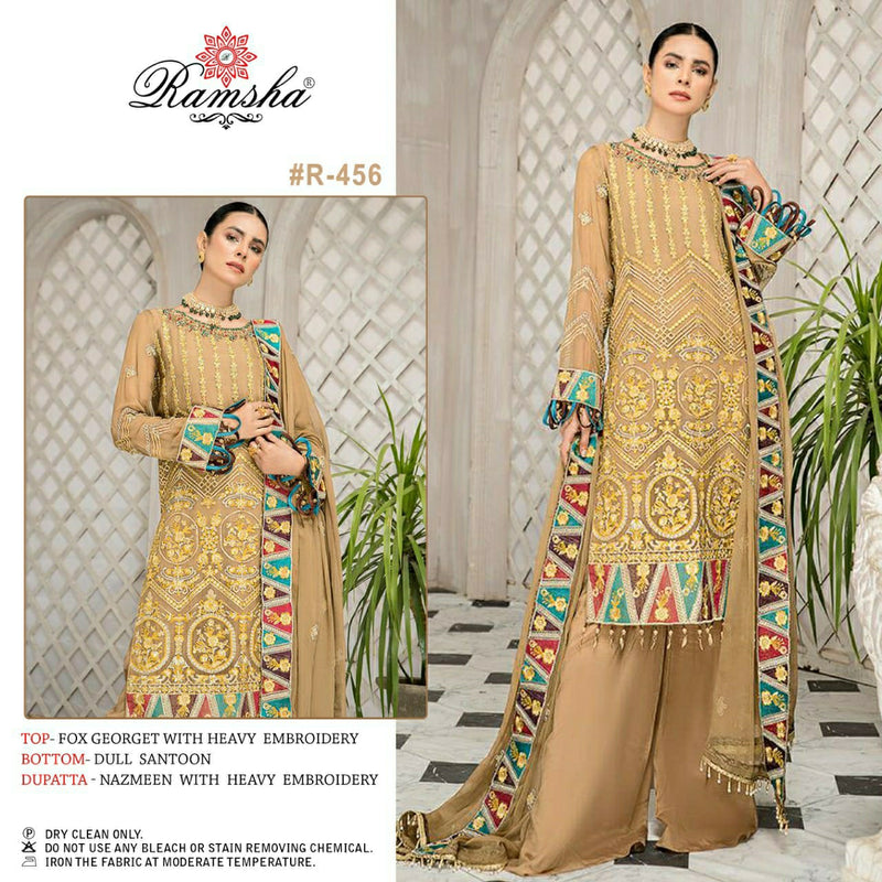 Ramsha Suit Dno S 503 Georgette With Emroidery Work Stylish Designer Party Wear Salwar Suit