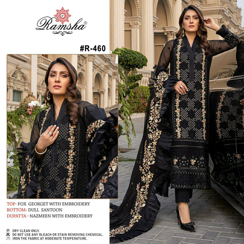 Ramsha Dno R 460  Georgette With Heavy Embroidery Work Stylish Designer Pakistani Salwar Kameez