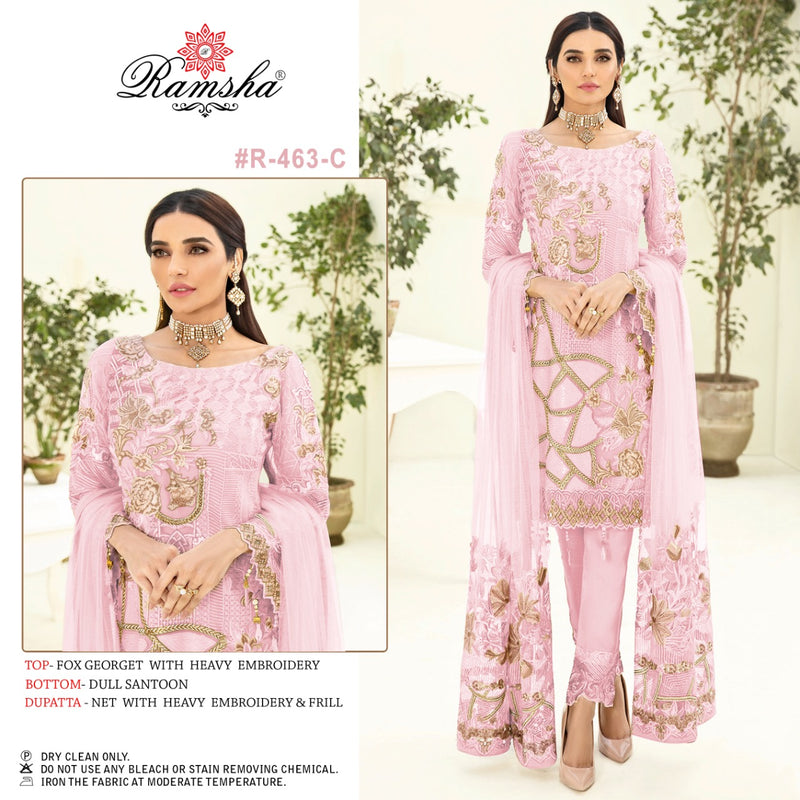 Ramsha R 463 C Georgette With Heavy Embroidered Stylish Designer Party Wear Salwar Suit