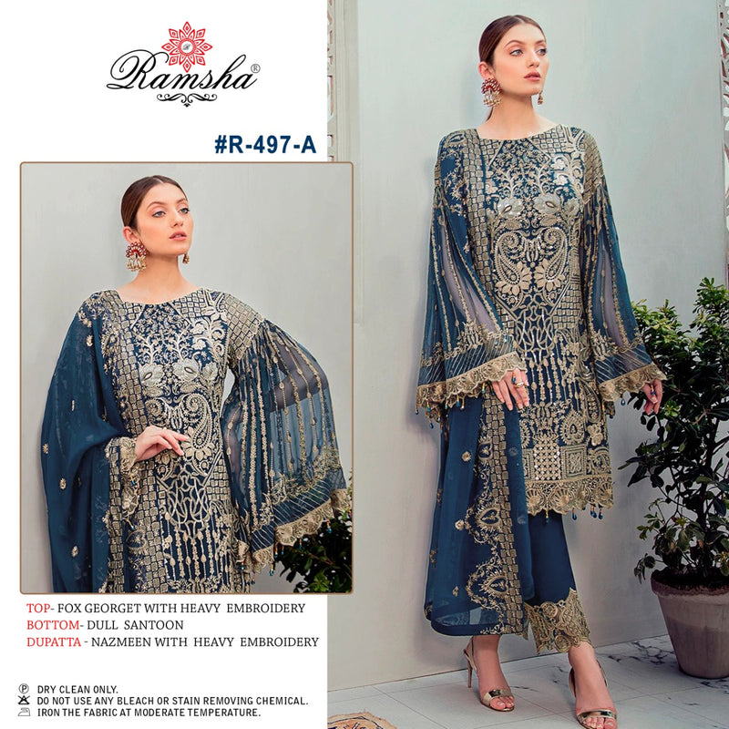 Ramsha Dno 497 A Georgette Stylish Designer Party Wear Salwar Kameez