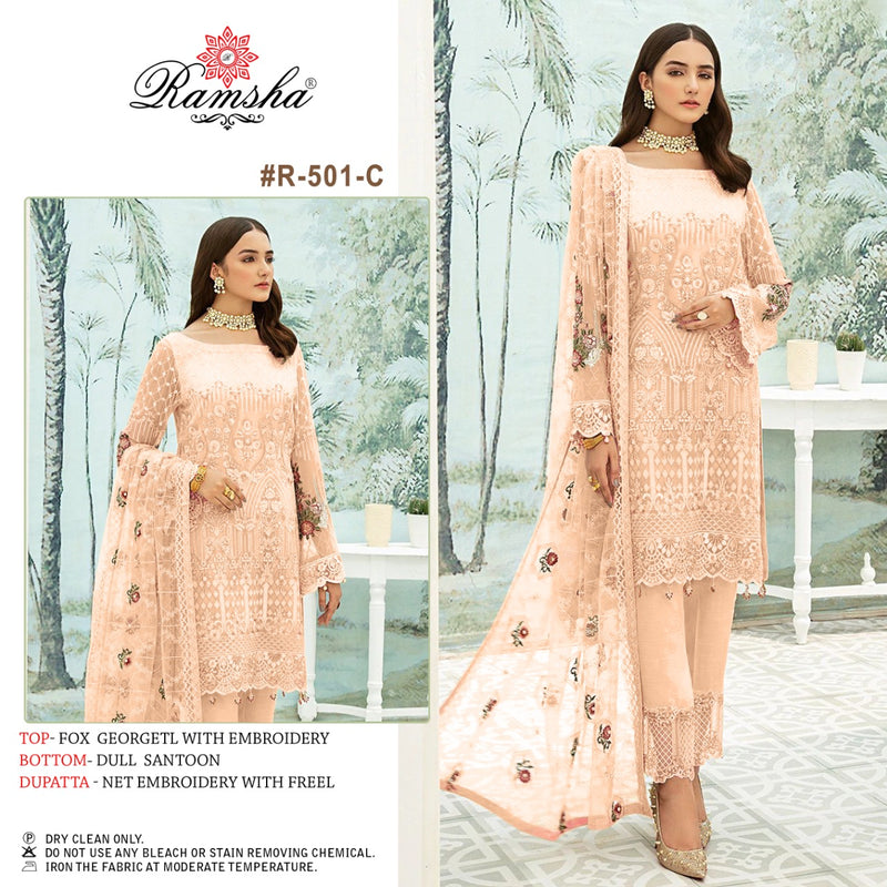 Ramsha Dno R 501 C Georgette Stylish Designer Wear Salwar Kameez