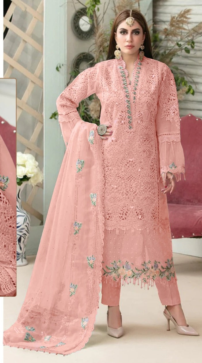 Ramsha R 513 B Net With Heavy Embroidery Work Stylish Designer Fancy Salwar Suit