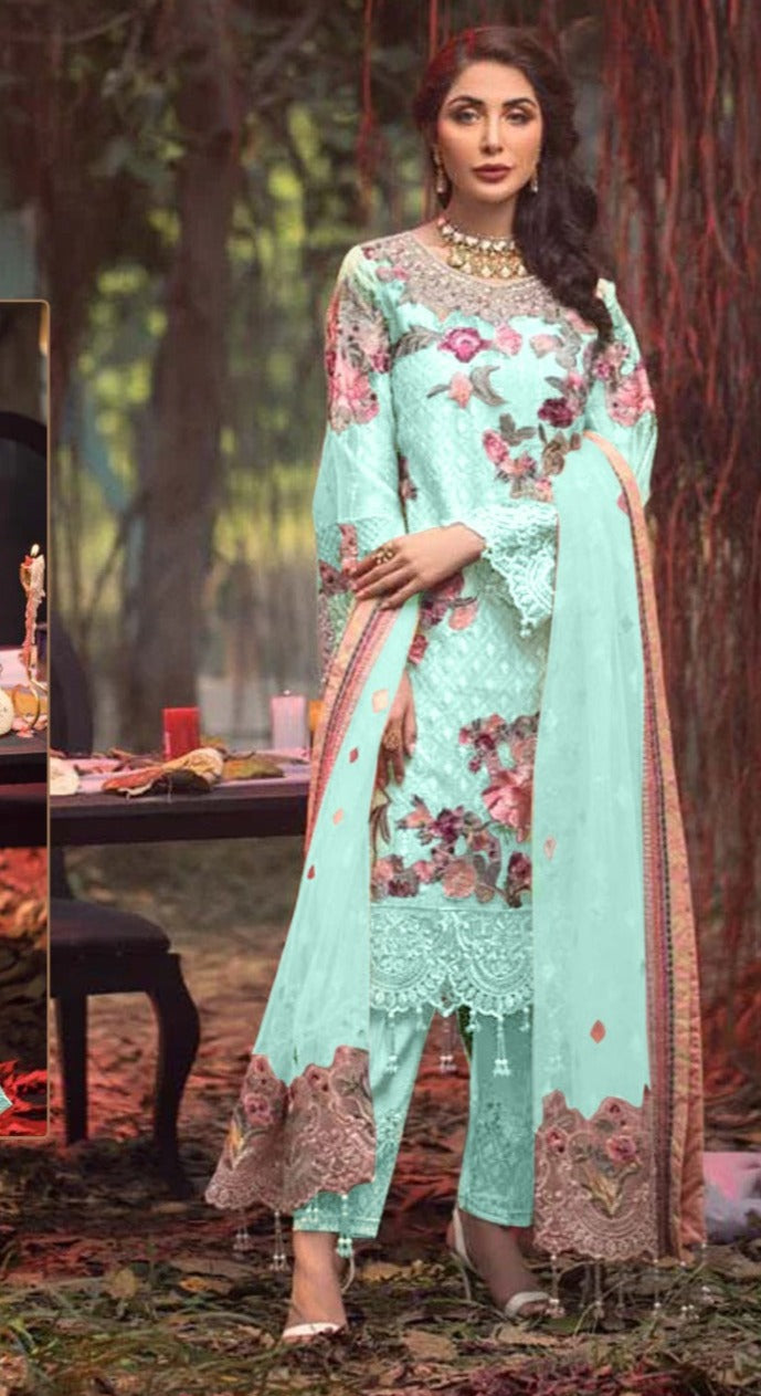 Ramsha R 515 A Georgette With Heavy Embroidery Work Stylish Designer Pakistani Party Wear Salwar Kameez