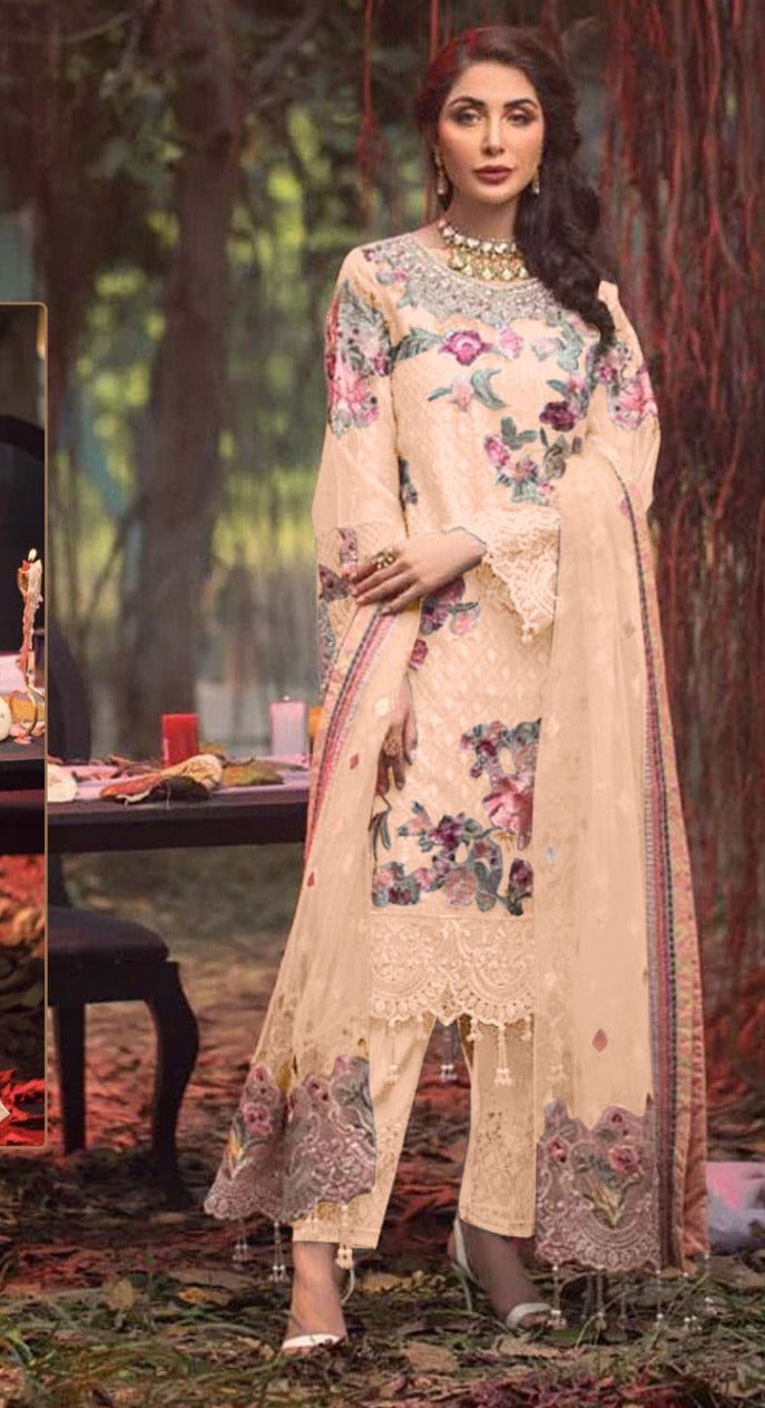 Ramsha R 515 C Georgette With Heavy Embroidery Work Stylish Designer Pakistani Party Wear Salwar Kameez