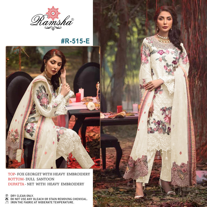 Ramsha R 515 E Georgette With Heavy Embroidery Work Stylish Designer Pakistani Party Wear Salwar Kameez