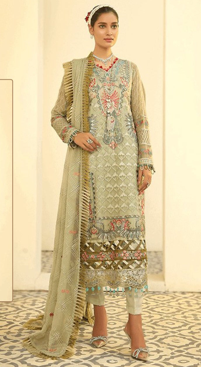 Ramsha Suit Dno 518 Fox Georgette With Elegant Embroidery Work Stylish Designer Pakistani Salwar Kameez