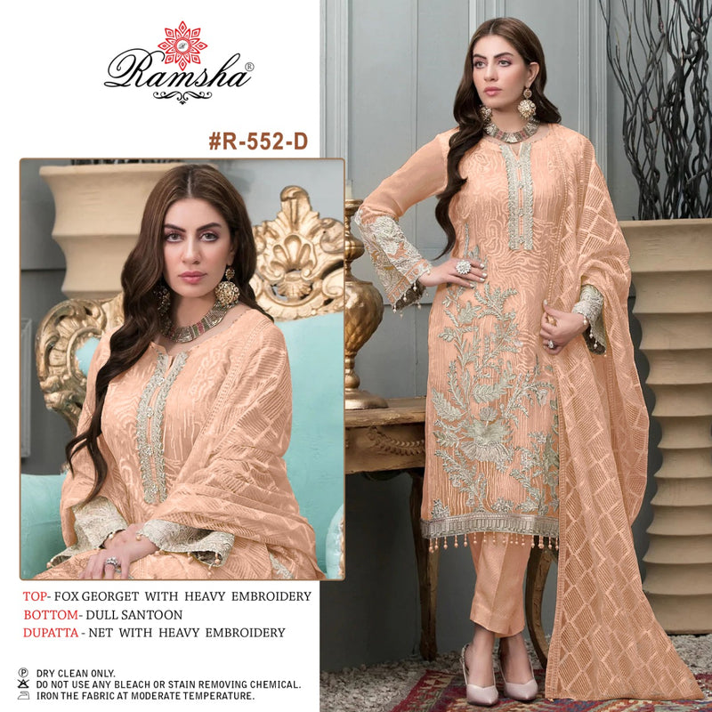 Ramsha Dno 552 D Georgette With Heavy Embroidery Work Stylish Designer Pakistani Salwar Kameez