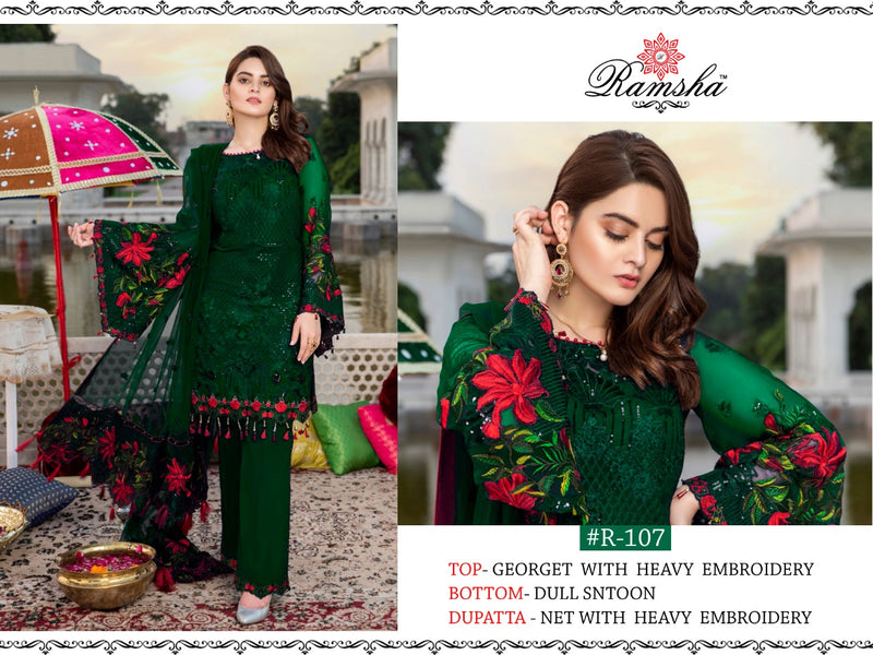 Ramsha Dno R 107 B Georgette Stylish Designer Wear Salwar Kameez