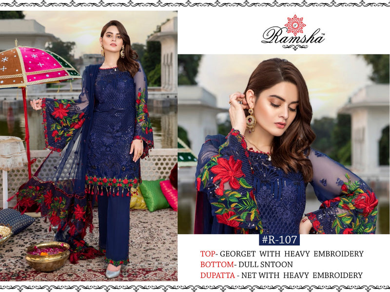 Ramsha Dno R 107 A Georgette Stylish Designer Wear Salwar Kameez