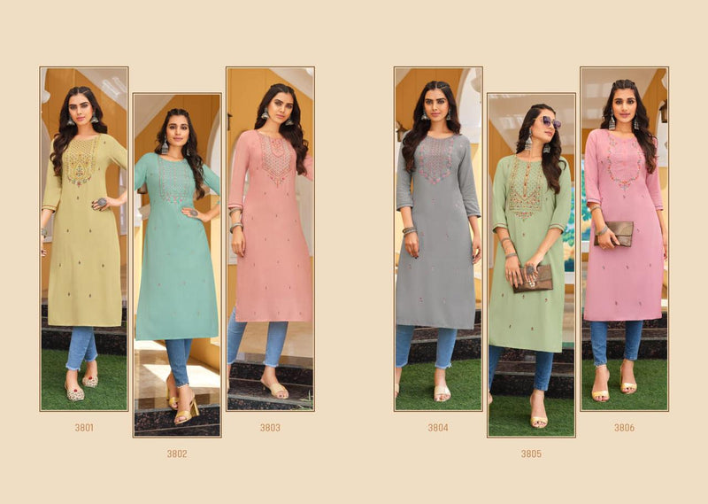 Rangoon Dno Anishka Rayon Stylish Designer Casual Look Party Wear Kurti