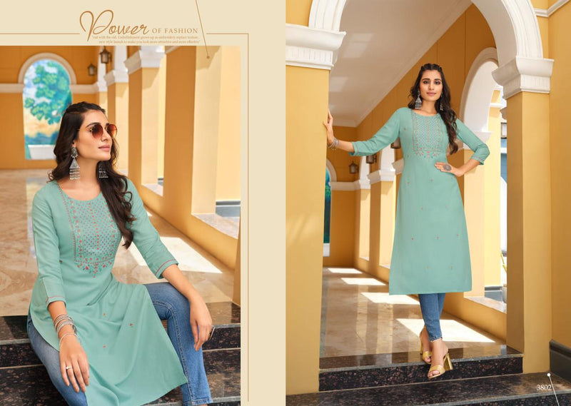 Rangoon Dno Anishka Rayon Stylish Designer Casual Look Party Wear Kurti
