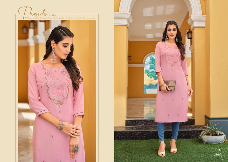 Rangoon Dno Anishka Rayon Stylish Designer Casual Look Party Wear Kurti