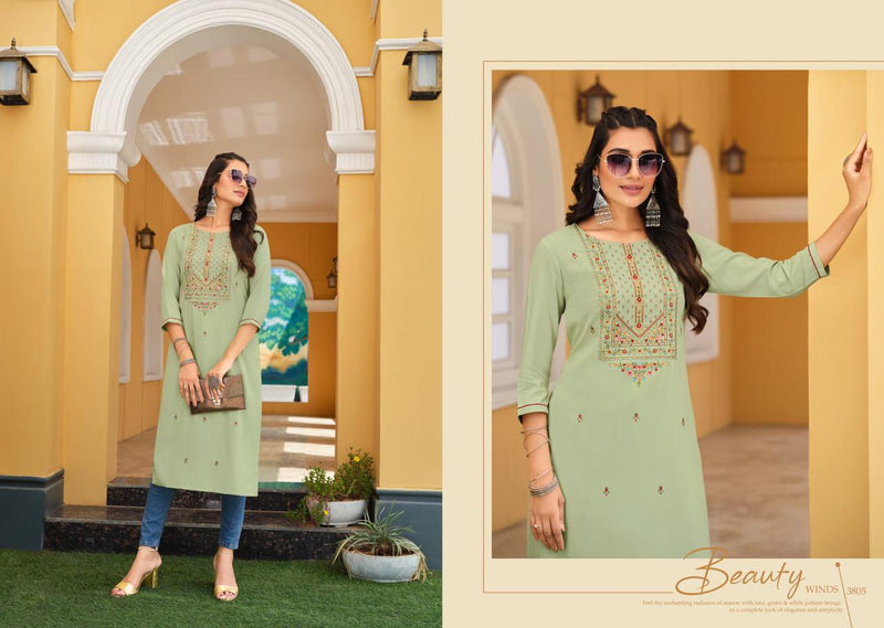 Rangoon Dno Anishka Rayon Stylish Designer Casual Look Party Wear Kurti